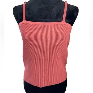 🆕Old navy ladies dusty rose ribbed knit adjustable strap tank top NWT summer XL